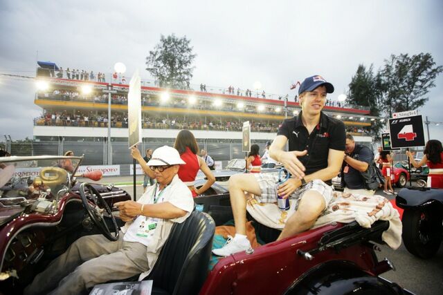 F1 Champion Sebastian Vettel in Mr Seow's car