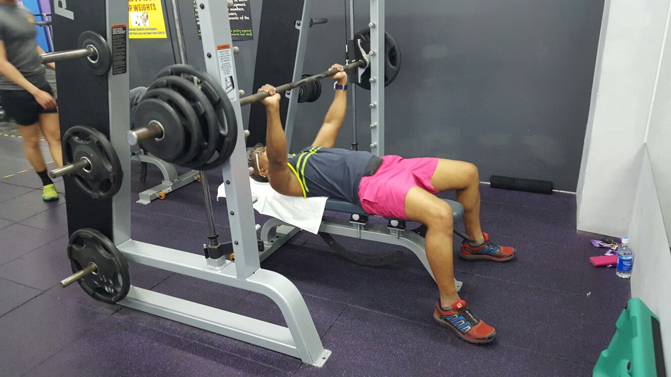 Arun working out at the gym