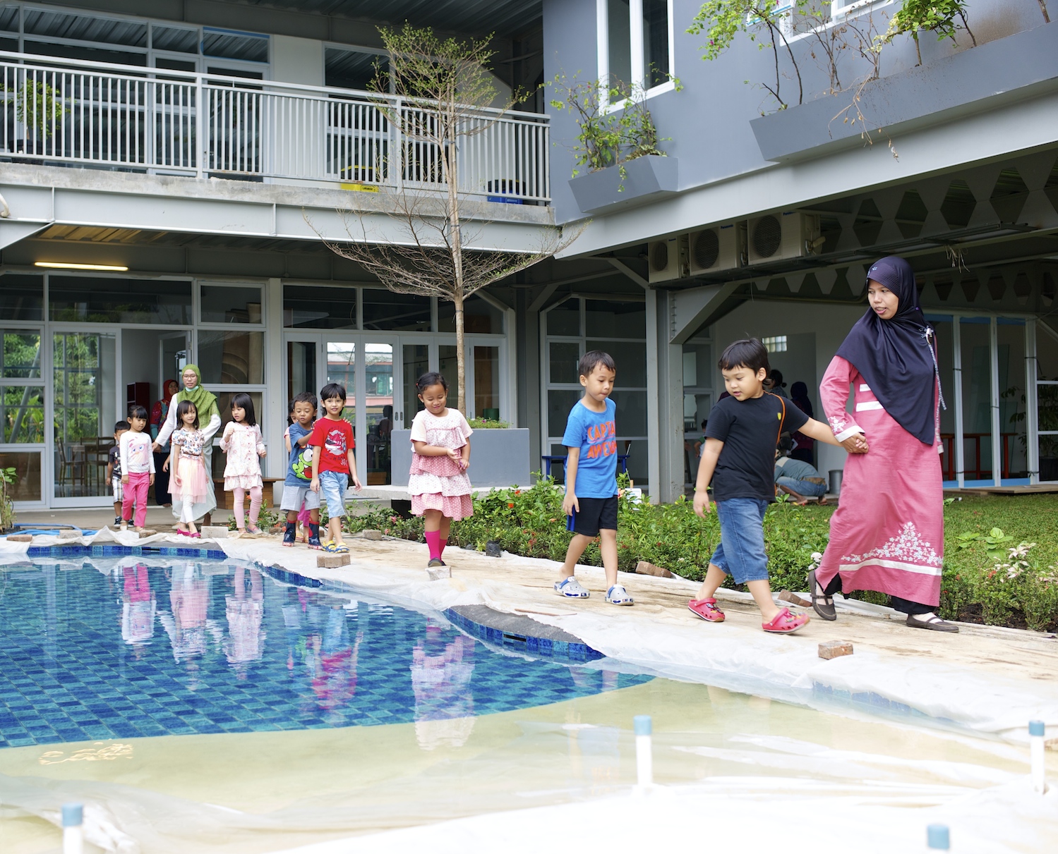 Children at the Green Montessori School