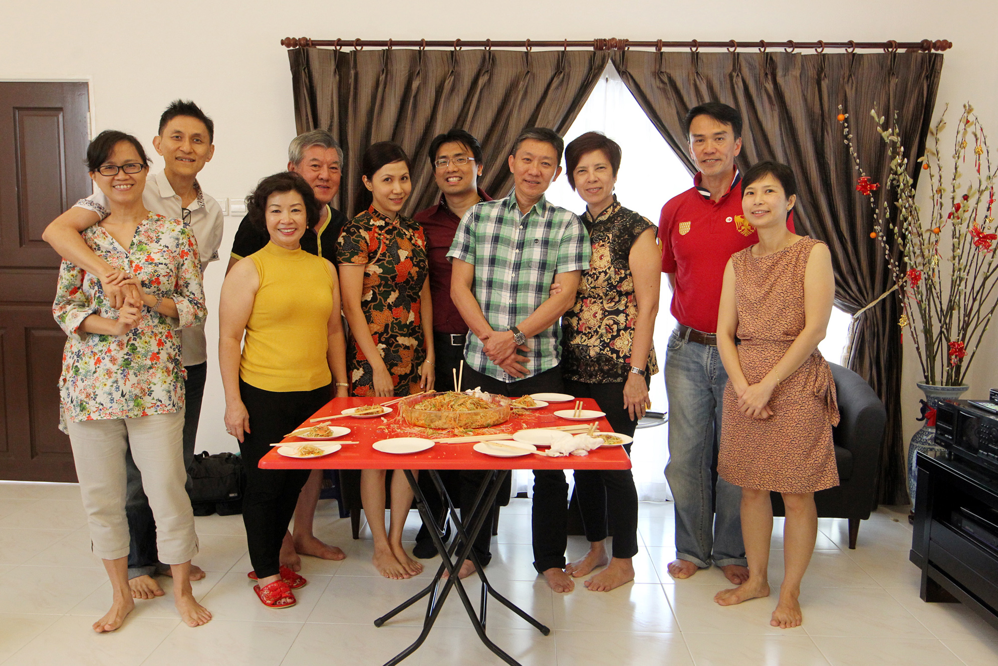 Yvonne celebrating Chinese New Year with her NPC Support Group family