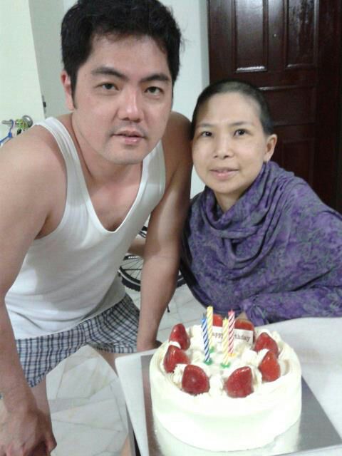 Yvonne celebrating her birthday with her husband