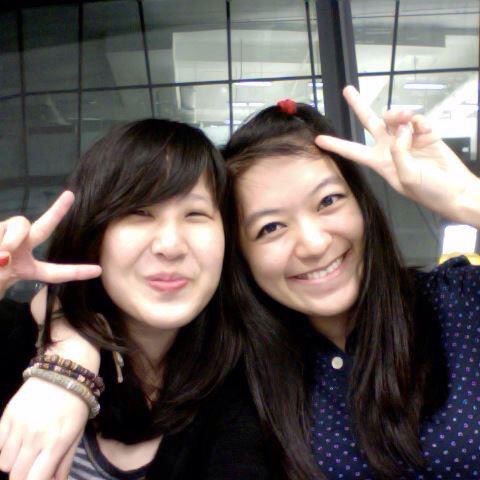 Narita with her friend