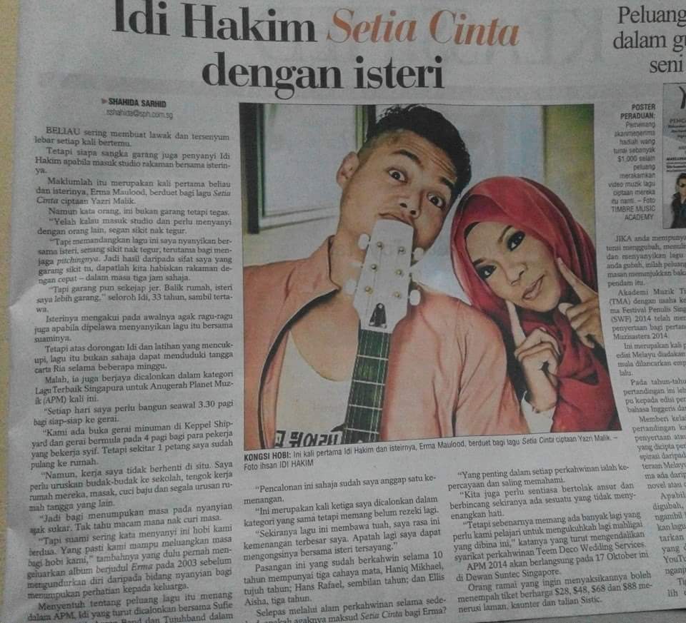 Erma and Idi in the news for their hit song Setia Cinta